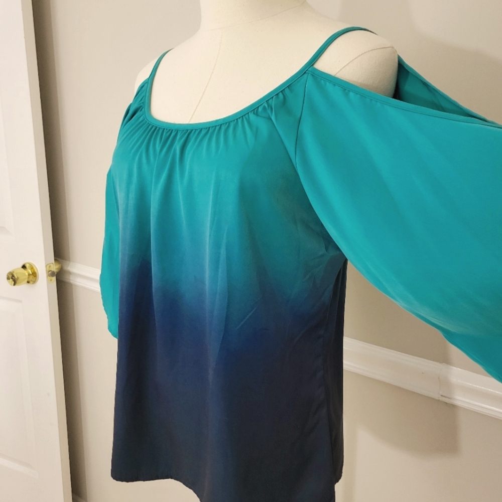 Vintage Havana Turquoise Navy Cold Shoulder Size S